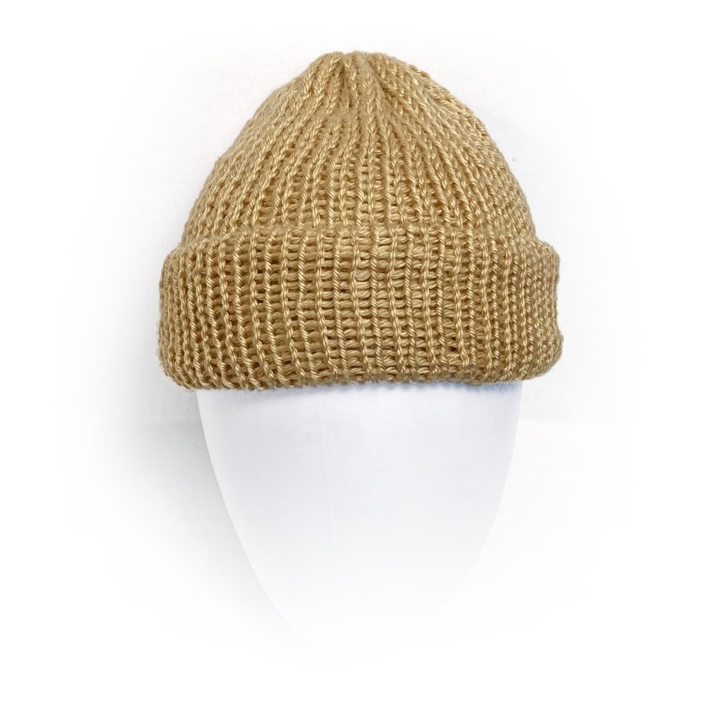 Light Brown/Tan Youth/Juniors Handmade Merinio Blend Knit Winter Hat OS